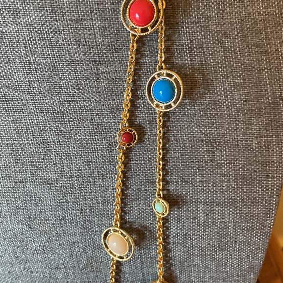 Vintage 90s Signed Talbots LONG COLORFUL NECKLACE - Picture 5 of 5